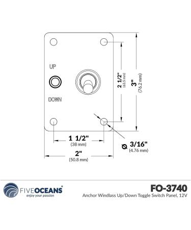 Five Oceans Anchor Windlass Up/Down Switch Panel - 12V Toggle Switch | 1 Pack - Buy Online on GoSupps.com