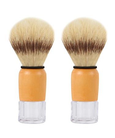 Genixart shaving brush with natural bristles ideal for personal wet shaving at home or when travelling 2 pieces 2pcs pack
