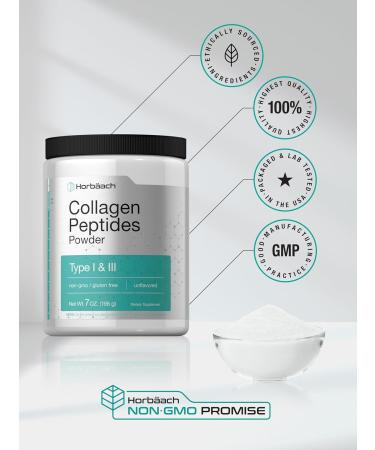 Horb ach Collagen Peptides Powder 7oz | Type I and III | Unflavored Multi Collagen Protein and Amino Acids | Gluten Free Keto & Paleo Friendly - Buy Online on GoSupps.com