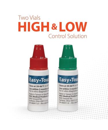 EasyTouch Control Solution Glucose Monitor Kit - Hi & Low - 2 Vials 4ml - Buy Online on GoSupps.com