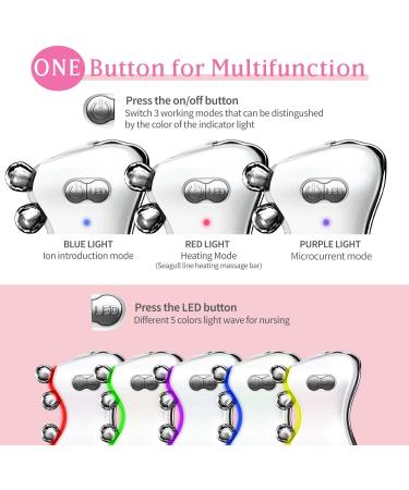 Dermanex 3D LED Face Massager Roller - Facial Beauty Skin Care Tool for Face Neck - Gift for Women and Men (Gold) - Buy Online on GoSupps.com