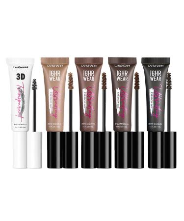 Brow Gel Eye Brow Fill in Sparse Volumizing Enhance Brush Tamp Tinted Coloring - Brow Gel for Full Waterproof Eyebrow Makeup Long-Lasting Buogint