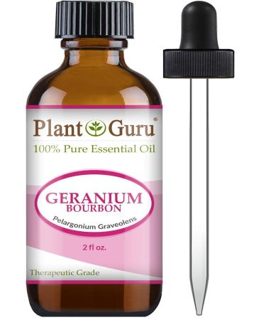Geranium Bourbon Essential Oil 2 oz 100% Pure Undiluted Therapeutic Grade.