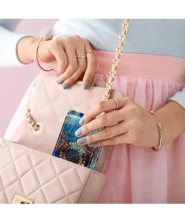 Buy Vintage Mandala Flower Lipstick Case | Leather Lip Gloss Organizer with Mirror | Mini Lipstick Holder Bag for Travel - International Shipping - Buy Online on GoSupps.com