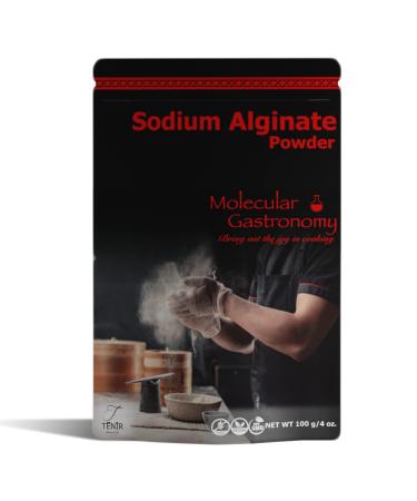 Sodium Alginate | Non-GMO, Vegan, 100% Food Grade Lye | Molecular Gastronomy, Reverse Spherification Kit Supportive & Natural Thickener for Liquids | Pure Sodium Alginate Powder Food Grade | 4oz.