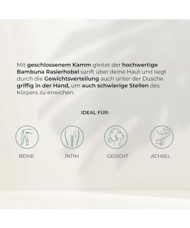 Bambuna Razor Plane Set - Sustainable Safety Razor for Men & Women | 5 Blades Bamboo Grip Plastic-Free Made in Germany + eBook - Buy Online on GoSupps.com