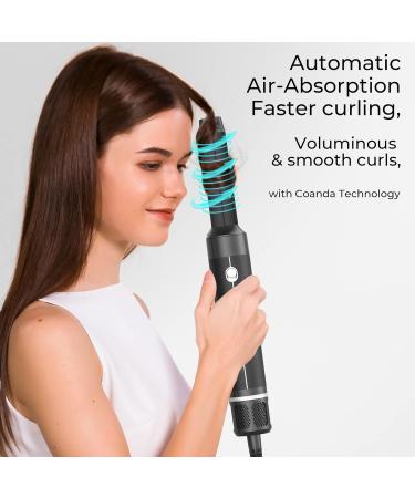 Ukliss Air Styler 7 in 1 - High-Speed Ionic Hair Dryer Wrap Air Curling Iron Warm Air Brush Diffuser & Round Brush for All Hair Types - Black - Buy Online on GoSupps.com