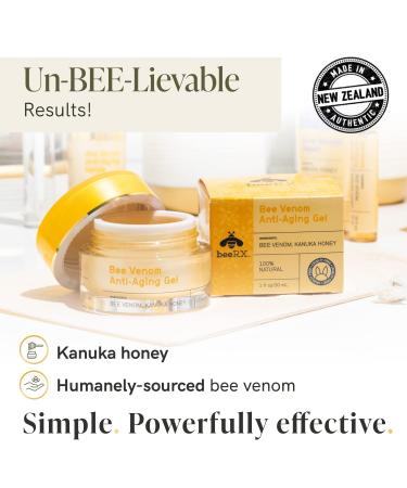 Bee Rx Anti-Aging Bee Venom Facial Gel Moisturizer - Firming & Anti-Wrinkle Cream with Kanuka Honey - Natural Skin Care - Buy Online on GoSupps.com