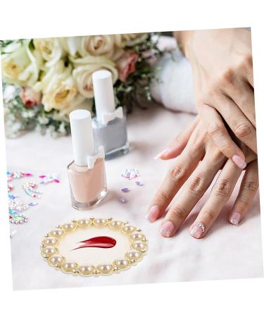  ELAYARD Nail Art Mixing Palette Resin Nail Art Palette with Crystal Gem Edge Nail Polish Mixing Plate Nail Art Display Board Nail Painting Palette - Buy Online on GoSupps.com