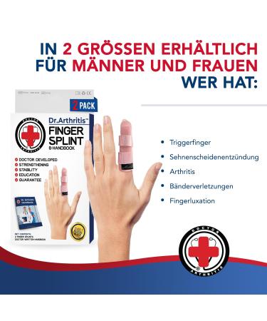 Dr. Arthritis Finger Bandage - Doctor Designed Protection with Brackets & Rails for Small Middle & Index Fingers - Pink S/M (Couple) | Injury Recovery - Buy Online on GoSupps.com
