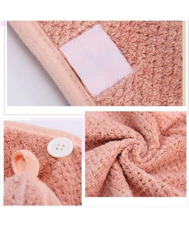 2 Pack Microfiber Hair Towel Wrap Set - Quick Drying Hair Hat & Bath Cap (Pink & Beige - Buy Online on GoSupps.com