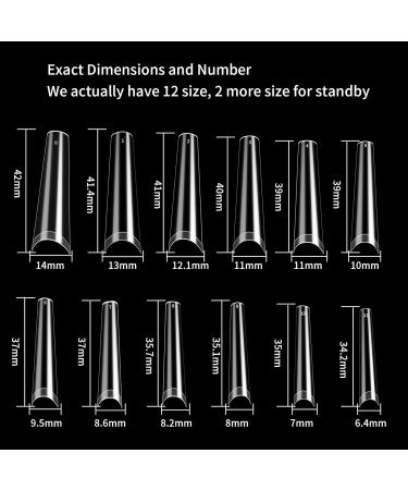 240 Pieces Extra Long Artificial Nails - Full Cover Press On Ballerina Nail Tips - Transparent False Nail Tips for Stunning Manicures - Buy Online on GoSupps.com