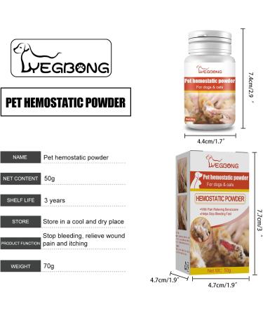 vsilay 50g Medicated Powder Treatment for Bleeding Styptic Powder for Dogs Cats Pet Dogs Cats Skin Care Styptic Powder - Buy Online on GoSupps.com