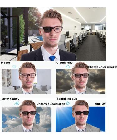 Pakmez Progressive Multifocal Reading Glasses +2.75 | Stylish Photochromic Dual-Use UV Protection for Men & Women - Brown Wood Grain - Buy Online on GoSupps.com