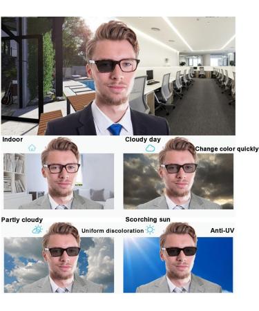 Stylish Photochromic Reading Glasses | Ultra-Light TR Sunglasses for Men & Women | UV Protection in Black & Red (+1.5) - Buy Online on GoSupps.com