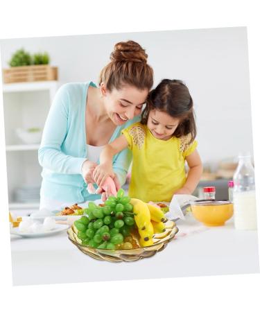 Cabilock Petal Embossed Fruit Bowl Decor Flatware Circle Tray Plates Hotel Dried Fruits Plate Snack 27X27X6.3CM Yellow - Buy Online on GoSupps.com