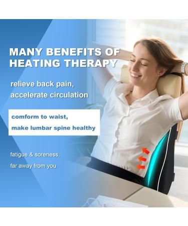 Heated Lumbar Support Pillow 12V Heating Lumbar Pad for Pain Relief for Back Neck and Shoulders Heating Pad for Car Office with Time Setting and Different Heating Level (12V) - Buy Online on GoSupps.com