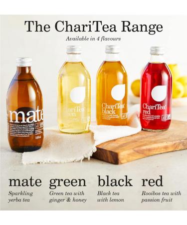 ChariTea Variety Pack 24 x 330ml - Iced Tea made with Real Tea Leaves Mixed Pack with 4 Flavours: Red Mate Black Green - Fairtrade Low Calorie No Refined Sugar Naturally Sweetened with Agave VARIETY PACK 4 Flavours 1 count (Pack of 24) - Buy Online on GoSupps.com