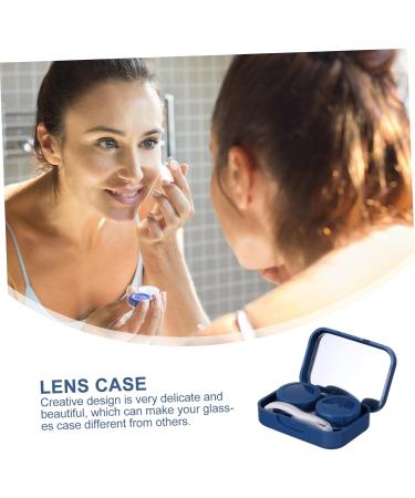 Homsfou 4th Care Box for Colored Contact Lenses - Eye Lens Container & Travel Case | Korean Art Design | 4pcs Blue 6.5x4.5x2cm - Ideal for International Shipping - Buy Online on GoSupps.com