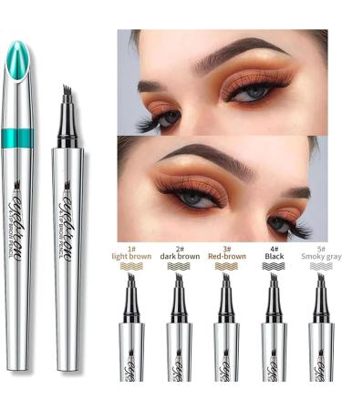 Waterproof Microblading Eyebrow Pen 3D 4 Fork Tip Tattoo Pencil Eyebrow Pencil 3D Microblading Eyebrow Pen 4 Tips Microblading Eyebrow Pencil (1# Light Brown) - Buy Online on GoSupps.com