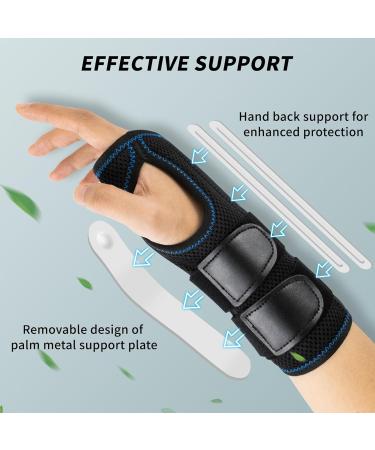EULANT Wrist Brace for Carpal Tunnel - Adjustable Support Night Sleep Hand Brace Pain Relief Splint for Sports Injuries - Metal Stabilizer for Men & Women - Black L - Buy Online on GoSupps.com