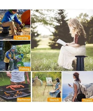 2023 Upgraded Portable Folding Stool for Camping & Outdoor Activities - Collapsible Telescoping Design for Adults - Compact & Lightweight - Black - Buy Online on GoSupps.com