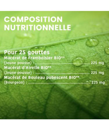 Santarome Bio - Organic Menopause - Bud macerate - Menopause Food Supplement - Gemmotherapy - Raspberry Lingonberry Birch - Bottle 30 ml - France - Buy Online on GoSupps.com