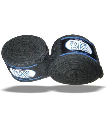 BAY "Basic 2.5" boxing bandages + WRAPPING INSTRUCTIONS BLACK elastic 2.5 meters x 5 cm boxing bandages pair BLACK