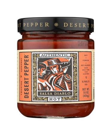 Desert Pepper Salsa Diablo Hot, 16 Ounce (Pack of 6)