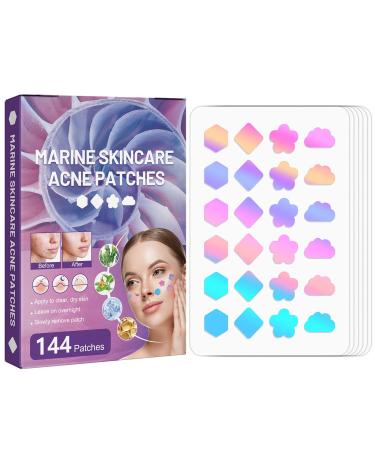 Senhorita Pimple Patches 144Pcs Colorful Hydrocolloid Acne Patches for Face with Green Algae Extract & Tea Tree Oil Cover and Reduce Zits Pimples Blemishes Spots 144 Count(Acne Patches)
