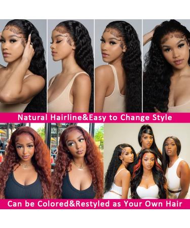 Samrabeauty Deep Wave 26 Inch Human Hair Lace Front Wig for Black Women | Pre Plucked 180% Density with Baby Hair | Natural Color - Buy Online on GoSupps.com