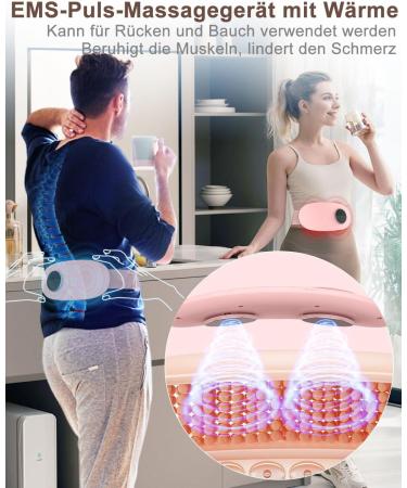 Electrapy EMS Massage Device - 6 Modes 16 Levels & Heating - Portable Back & Belly Massager for Home Office & Car - Perfect Gift for Men & Women (Pink) - Buy Online on GoSupps.com