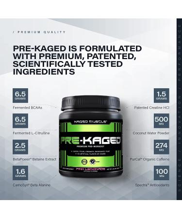 Buy Kaged Muscle PRE-KAGED Pre-Workout Primer - Pink Lemonade 1.30 lb (588g) for Energy & Focus - Buy Online on GoSupps.com