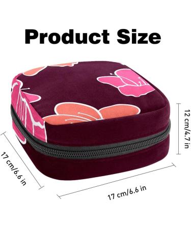 Stylish Menstruation Pad Bag with Zipper | Cute Red Flower Design - Women's Tampon & Napkin Organizer - Buy Online on GoSupps.com