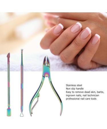 Cuticle Pusher Set Stainless Steel Nail Clips Cuticle Remover Set for Clean Nails Remover Scraper Trimmer - Buy Online on GoSupps.com