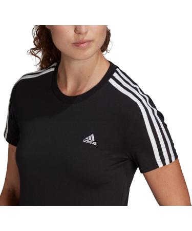 Buy adidas Women's Essentials Slim 3-Stripes Long Sleeve T-Shirt - Black/White | International Shipping Available - Buy Online on GoSupps.com