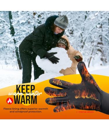 Buy Tmani Thermal Gloves for Men & Women | Windproof Water-Repellent Touchscreen Winter Gloves for Cycling & Running - Black - Buy Online on GoSupps.com