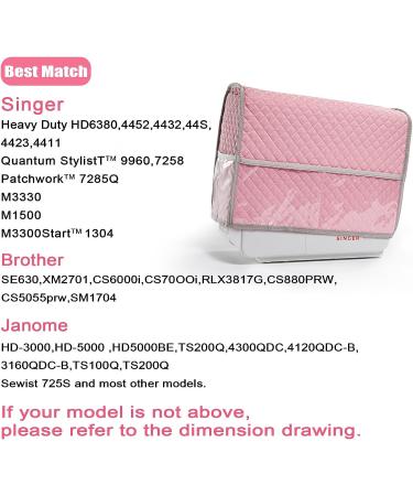 BAGSFY Pink Sewing Machine Cover with Storage Pockets | Dust Cover for Standard Singer & Brother Machines - Buy Online on GoSupps.com