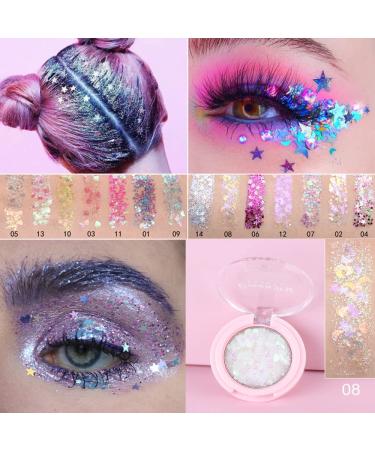 FAEYLI 14 Color Glitter Eyeshadow - Waterproof, Long-Lasting & High Pigment Shiny Eyeshadow | DSJCFYY-08 - Buy Online on GoSupps.com