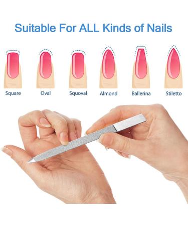 sunmin 6-Piece Nail File Set Stainless Steel Double-Sided Nail File Buffer File Nail File Suitable for Salon Family and Travel - Buy Online on GoSupps.com