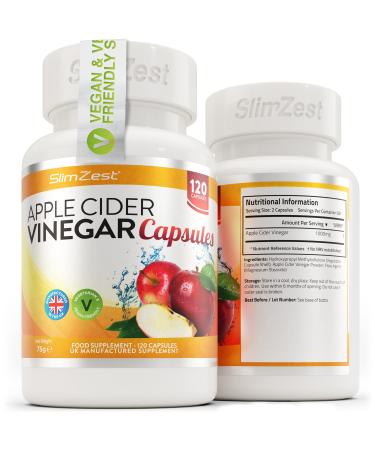 Apple Cider Vinegar - 120 Capsules - 1000mg Daily Dosage - Premium Quality Supplement - 60 Days Supply - UK Formulated - Vegan Suitable - Apple Cider Vinegar Capsules