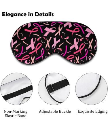 Shop Pink Ribbon Sleep Mask for Women | Adjustable Eye Shades with Elastic Strap - Perfect for a Restful Sleep - Buy Online on GoSupps.com