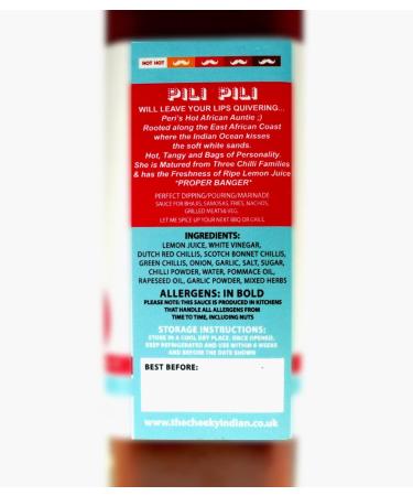 Cheeky Indian Pili Pili Original Extra Hot Peri Sauce 270g | Authentic UK Made Tangy Flavours | Small Batch, Fresh Ingredients | Ideal for Dips & Marinades - Buy Online on GoSupps.com