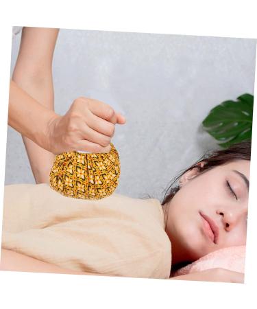 Aboofan Warm Roasted Wormwood Buns Herbal Compress | Spa Hot Compress & Thai Body Herb Ball - 8x6x6cm - Yellow | International Shipping - Buy Online on GoSupps.com