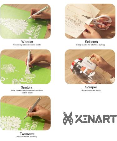 Xinart Weeding Tools Set - Vinyl Weeder, Scraper, Spatula, Tweezers, Scissors - 5-Piece Basic Weed Removal Kit - Buy Online on GoSupps.com