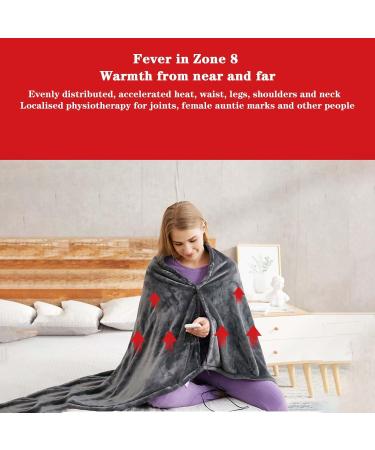 BNEI Shawl Heat Blanket - USB Powered 3 Temperature Levels Water Washable 150x85cm (Black & White) - International Shipping Available - Buy Online on GoSupps.com
