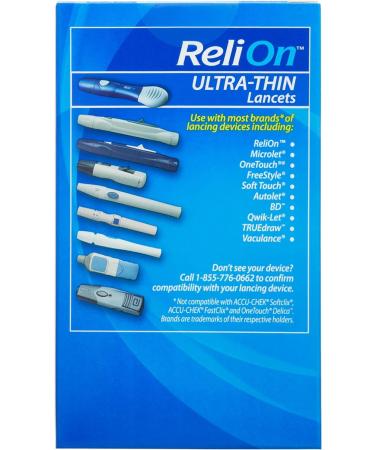ReliOn Premier Test Strips 100 Count + Ultra-Thin Blood Lancets 100 Count Bundle with Luall Sticker - Buy Online on GoSupps.com