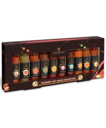 Hot Sauce Gift Set - 10 Gourmet Hot Chilli Sauce Gift Set Collection - Savoury Christmas Gift Set for Chilli and Spicy Sauce Lover - Hot Gifts for Men & Women - Fiery Christmas Food Gifts for Adults