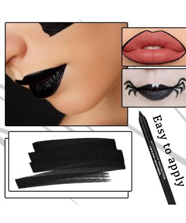 2PCS Black Matte Lip Liner & Lipstick Set | High Pigmented Waterproof Black Lip Gloss for Goth Halloween & Cosplay Makeup - Buy Online on GoSupps.com