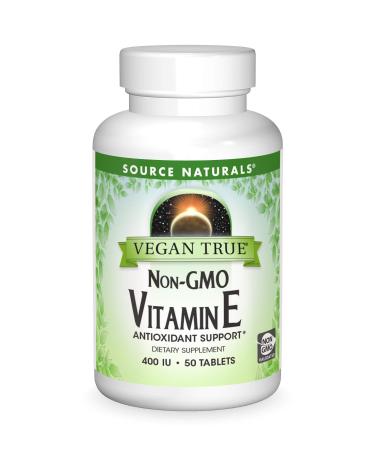 SOURCE NATURALS Vegan True Non-GMO Vitamin E 400 IU Tablet 50 Count - Buy Online on GoSupps.com